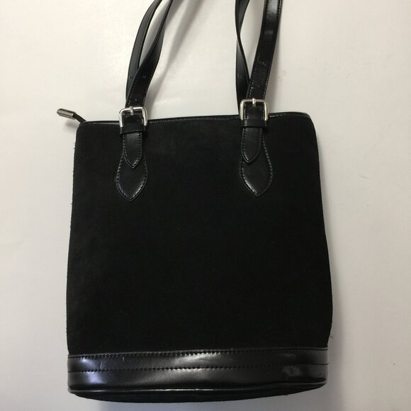 GUCCI STYLE BLACK SUEDE BUCKETBAG - Picture 3 of 4